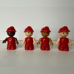Vintage Playskool Fisher Price 1980's Lil Playmates Construction Crew Lot of 4